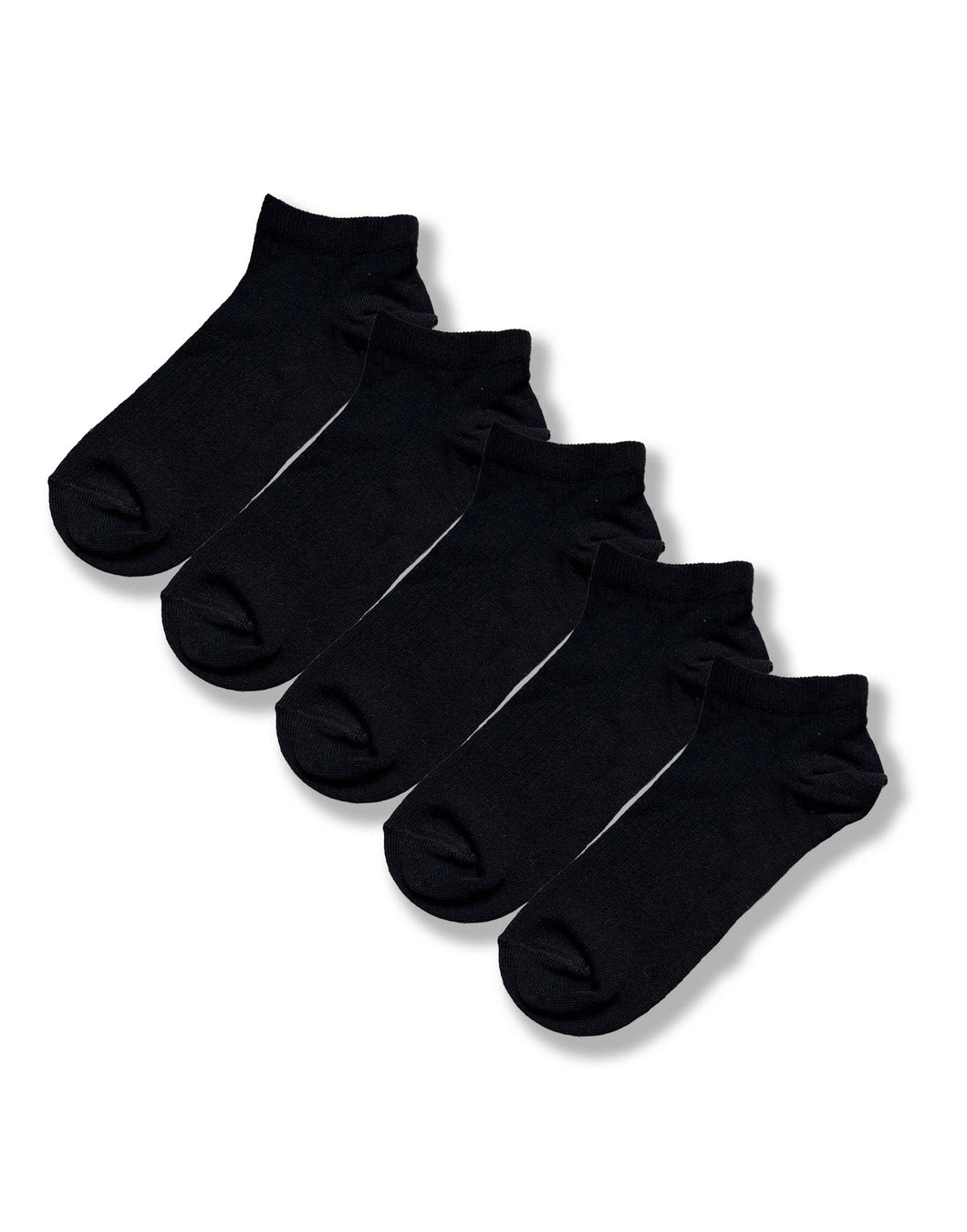 5pk ladies viscose trainer liner socks black