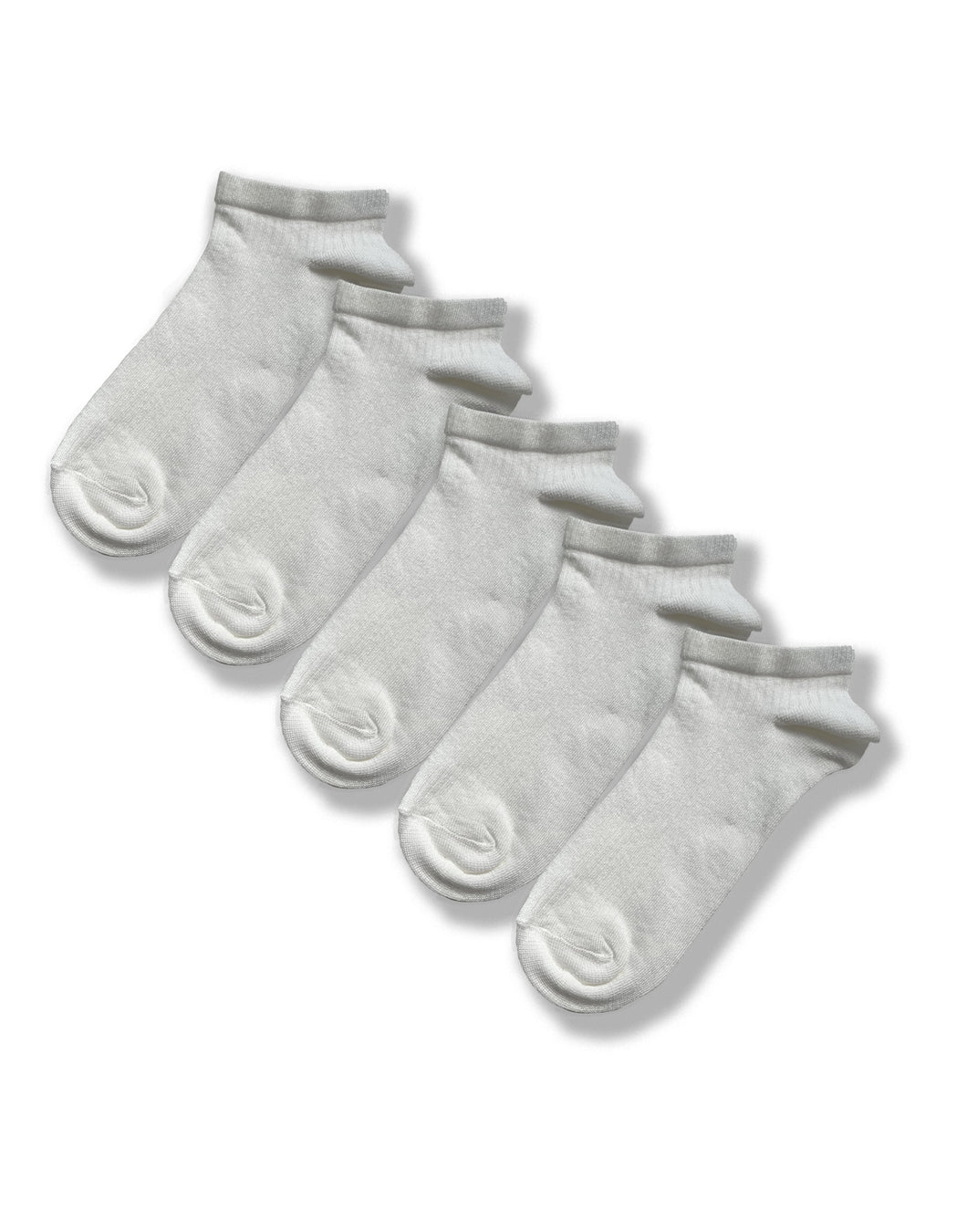 5pk ladies viscose trainer liner socks white