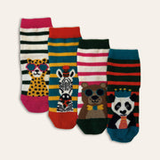 4pk Baby Ankle Socks - Zoo Life