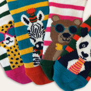 4pk Baby Ankle Socks - Zoo Life