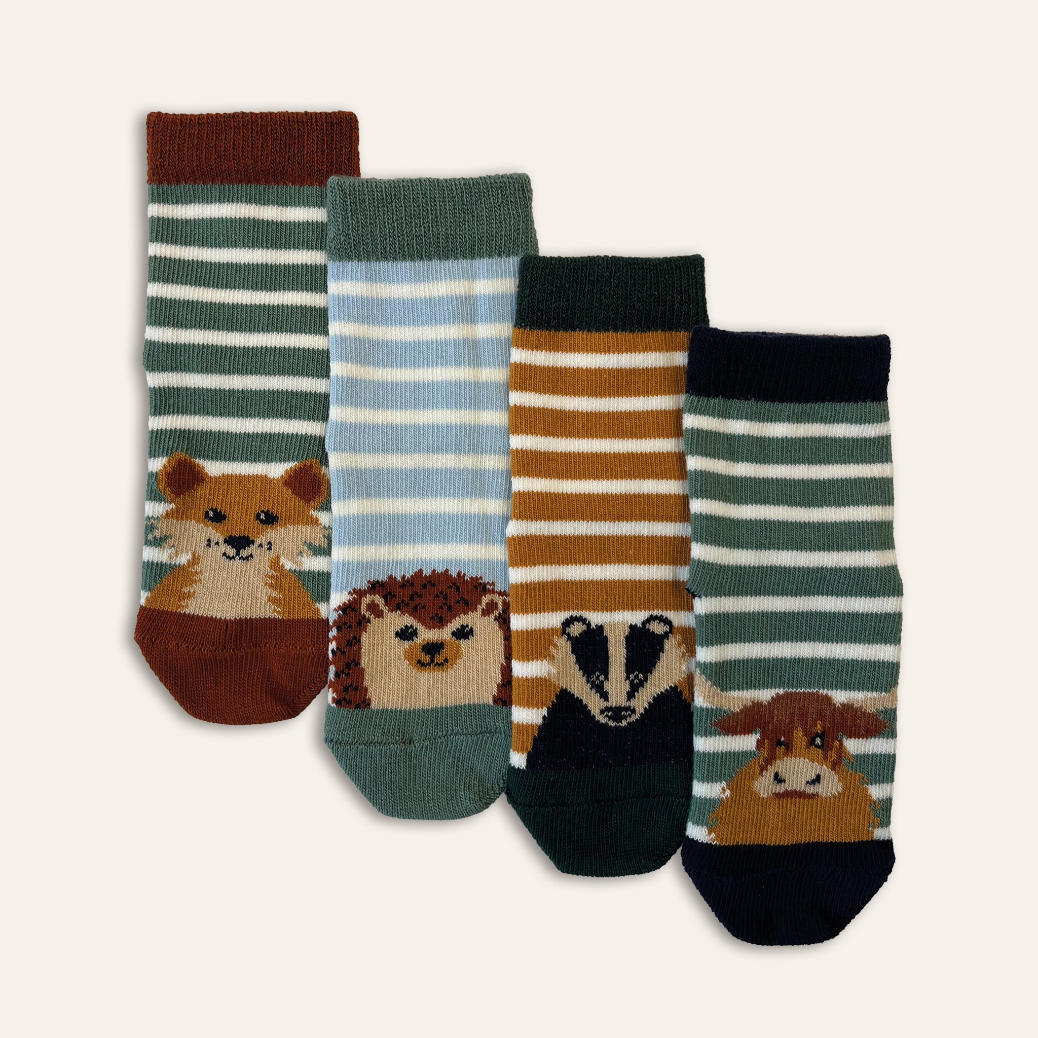 4pk Baby Ankle Socks - Woodland