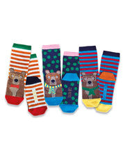 3pk Kids Cotton Woodland Ankle Socks