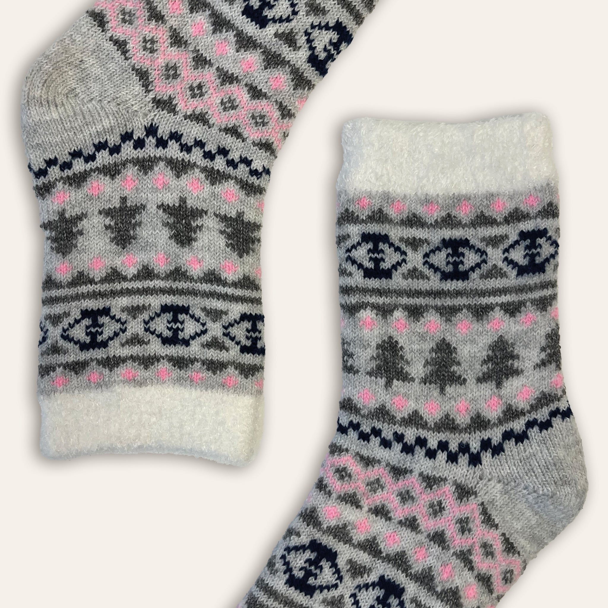 1pk Ladies Cosy Pink Cabin Socks UK Size 4 - 7