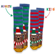 1 Pack Cosy Bear Adults Socks and 1 Pack Cosy Cub Kids Socks 