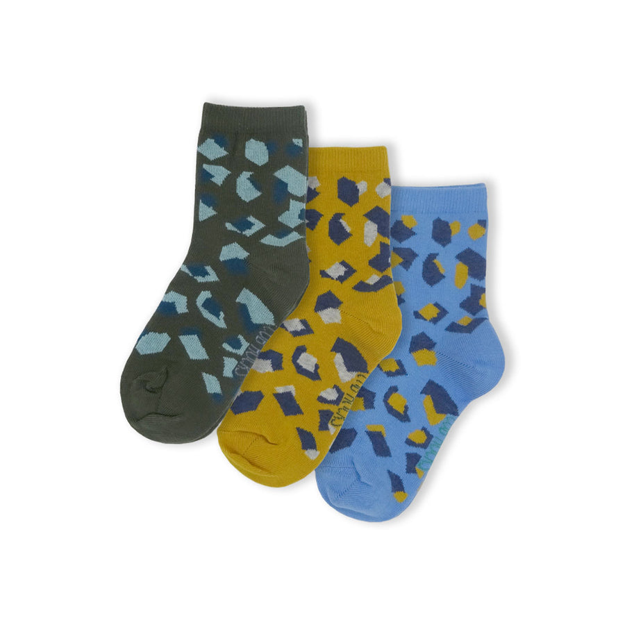 3 Pack Camo Kids Sustainable Cotton Fashion Ankle Socks for Boys and Girls